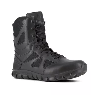 Reebok RB8805 Men's Sublite Cushion Tactical 8" Boots with Side Zipper, Black