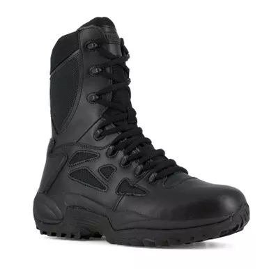 Reebok RB8875 Men's Rapid Response RB 8" Stealth Boots with Side Zipper, Black