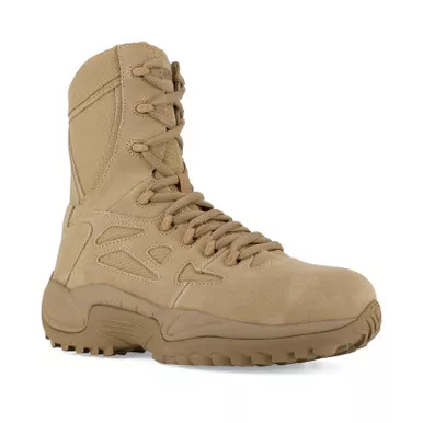 Reebok RB8894 Men's Rapid Response RB 8" Stealth Boots with Side Zipper and Composite Toe, Desert Tan