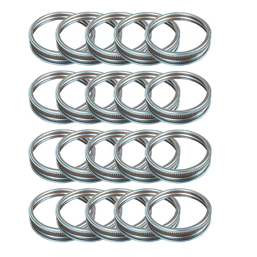 Regular-Mouth 70mm Mason Jar Replacement Rings for Glass Jars - Rust Resistant - 24 Pack