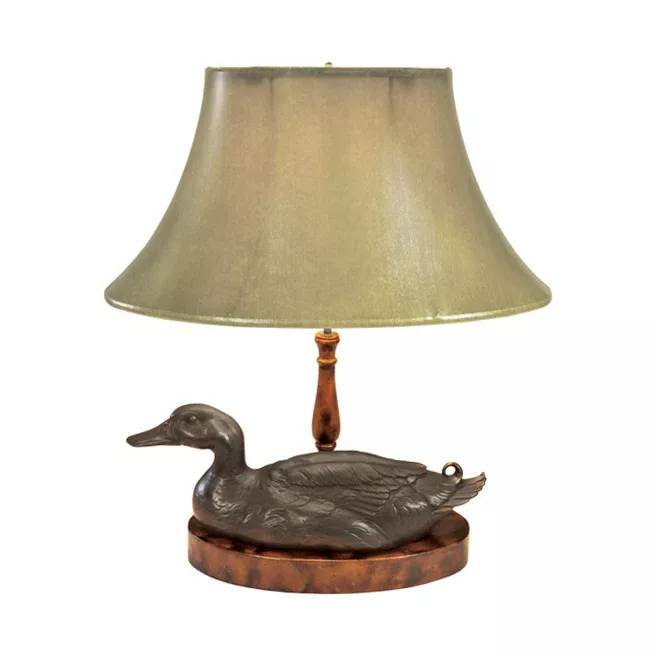 Resin and Bronze Duck Lamp
