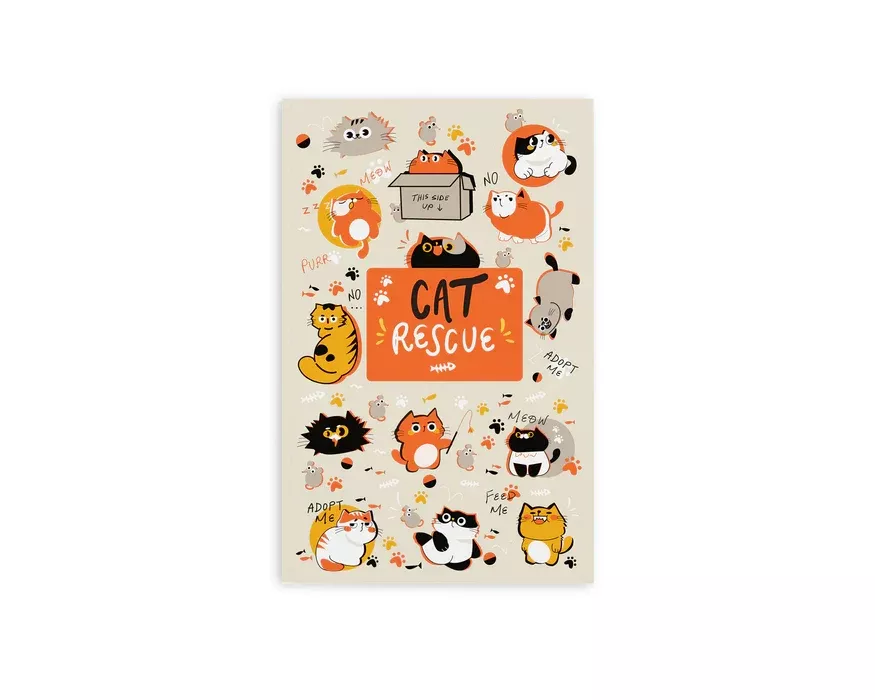 RETRO 51 DENIK CAT RESCUE 5 RESCUE -CLASSIC NOTEBOOK with DOT GRID PAGES