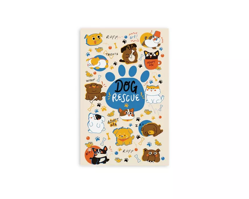 Retro 51 Dog Rescue Classic Notebook w/ Dot Grid Pages