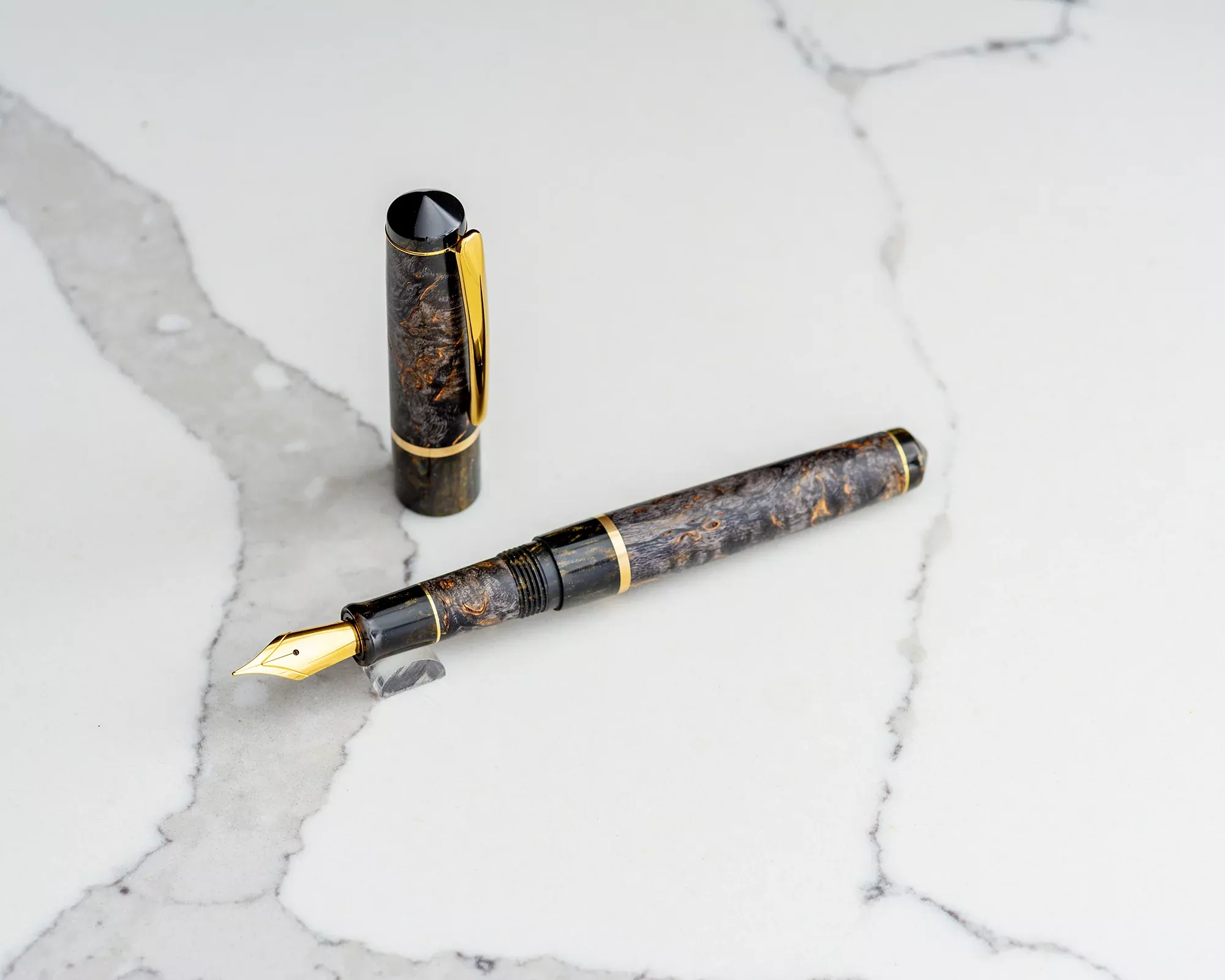 Rhys’ Pieces Custom Fountain Pen – “Karelian Raven”