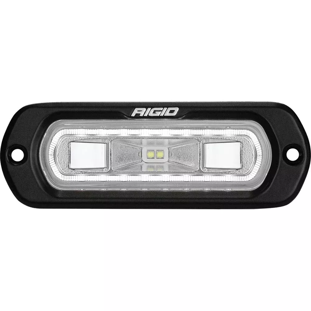 RIGID Industries SR-L Series Marine Spreader Light – Black Flush Mount – White Light w/White Halo