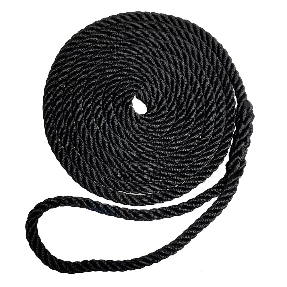 Robline Premium Nylon 3 Strand Dock Line - 1/2" x 20' - Black