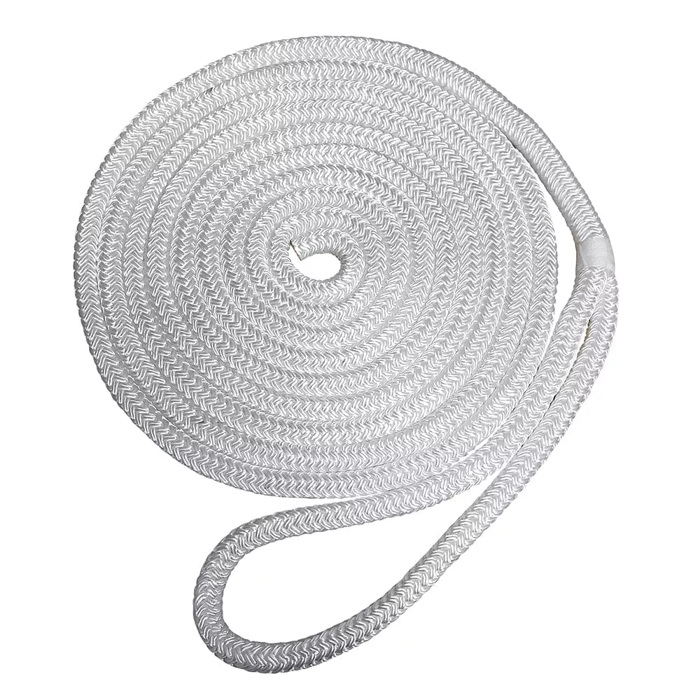 Robline Premium Nylon Double Braid Dock Line - 3/4" x 45' - White
