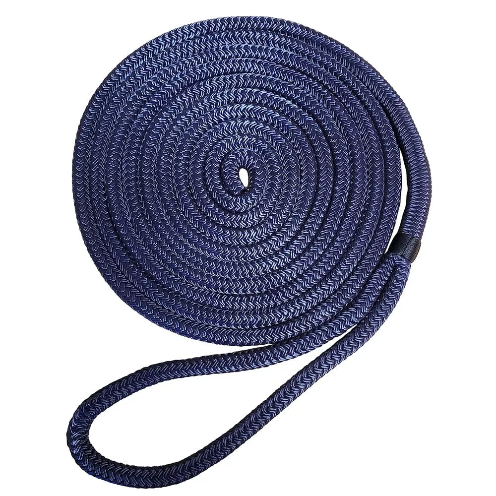 Robline Premium Nylon Double Braid Dock Line – 3/8″ x 15′ – Navy Blue