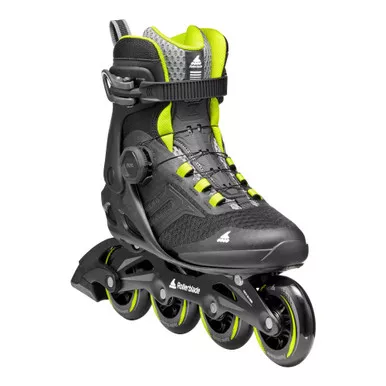 ROLLERBLADE Men's Macroblade 84 Boa Black and Lime Roller Skates (073706001A1)