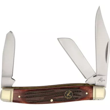 Roper Knives Tobacco Brown Bone Stockman Knife