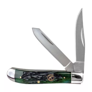 Roper Trapper Green Jigged Bone 1065 Carbon Steel Knife
