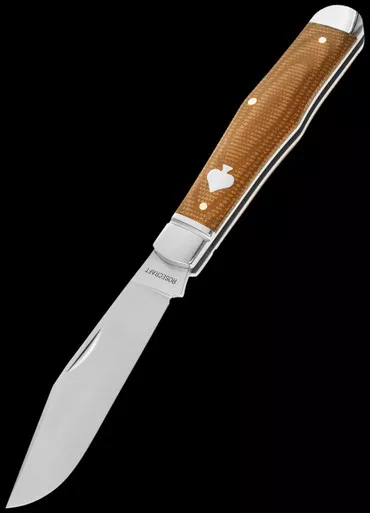 RoseCraft Cumberland Coke Bottle Light Brown Micarta Folding Knife