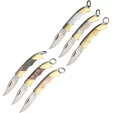 Rough Rider Miniature Knife Set Abalone Pearl Handles