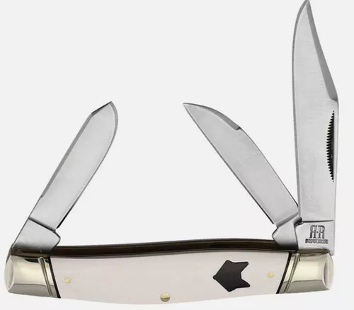 Rough Ryder Arctic Fox Stockman White Micarta