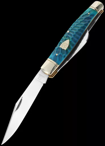 Rough Ryder Stockman Blue Dragon Bone Folding Knife