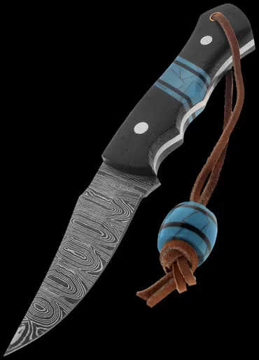 Rough Ryder Wengue Wood Stonework Damast Fixed Blade