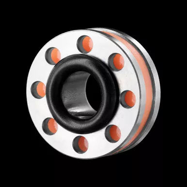 Ru Titley Titanium 8 Hole Bead Orange 16mm