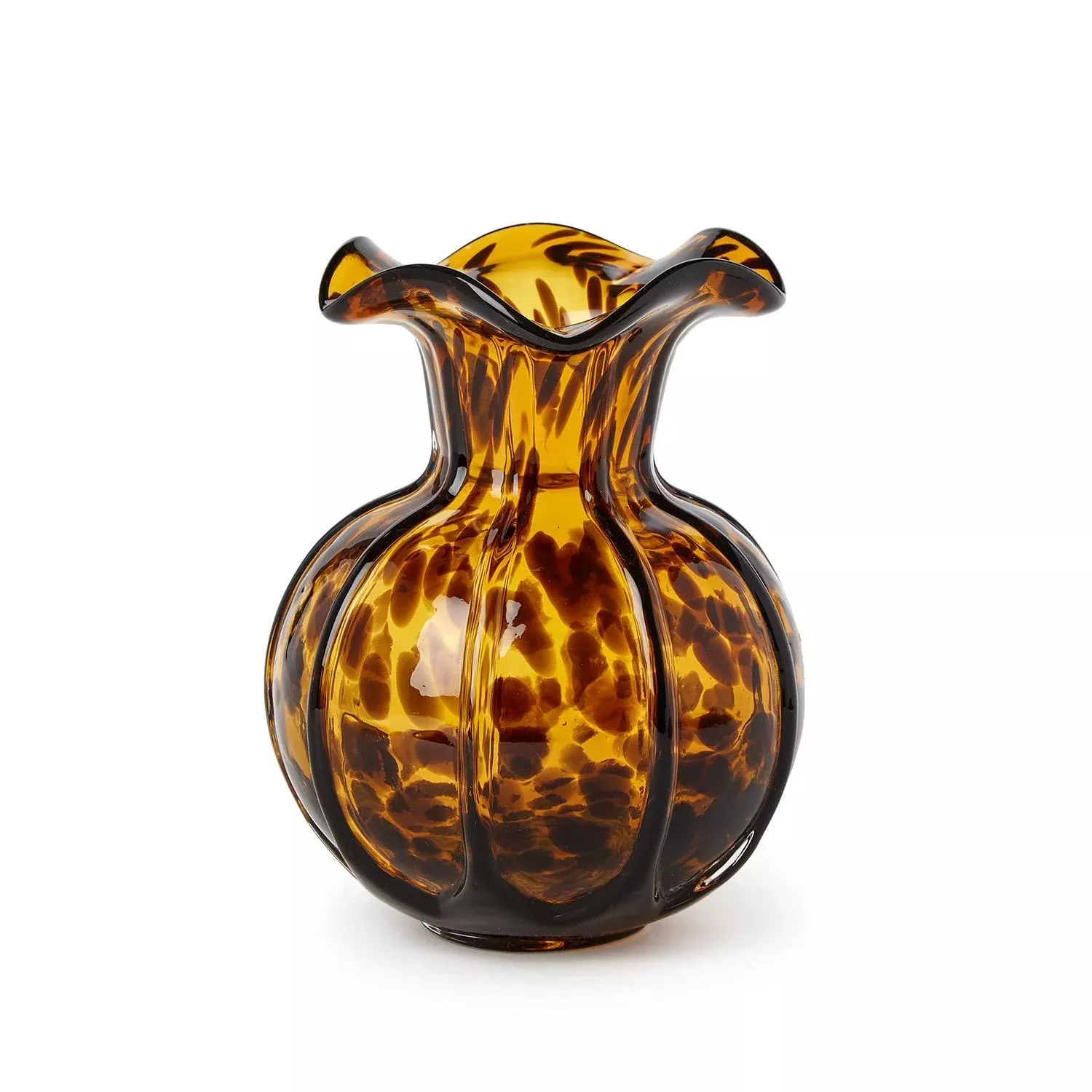 Ruffled Tortoise Print Vase