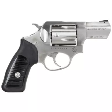 Ruger SP101 357 Mag 2.25" Rubber Grip Satin Fixed Sights Stainless 5rd