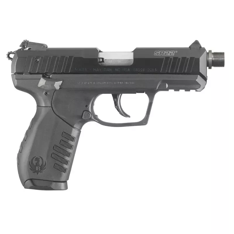 Ruger SR22PB .22 LR 3.5″ SS Threaded BBL Black