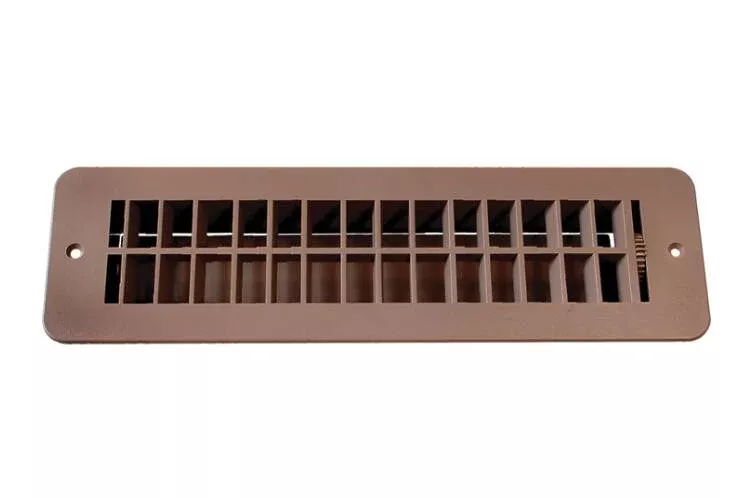 RV Designer 3.5″ x 12″ Tan Plastic Floor Register w/ Damper• H860