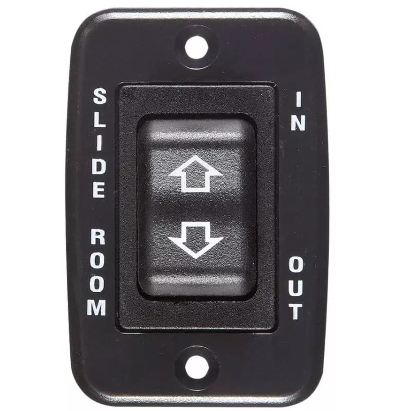 RV Designer Slide Out Contoured Switch, 20 Amp Continuous, 40 Amp Peak, Black• S141