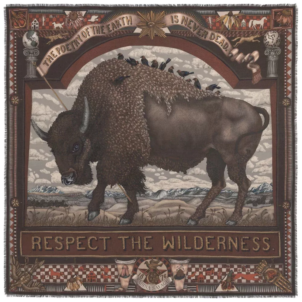 Sabina Savage Secrets of the Bison Square Scarf