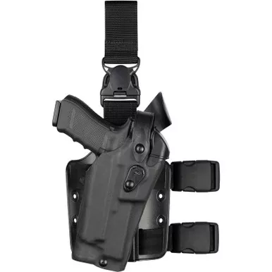 Safariland Model 6305RDS ALS/SLS Tactical Holster w/ Quick-Release Leg Strap for Glock 17 MOS w/ Streamlight TLR-1