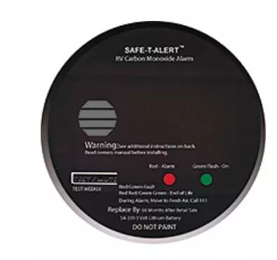 Safe-T-Alert Carbon Monoxide Alarm – Black Round Surface Mount 5 Yr Sealed In Lithium Battery• SA-339-BL