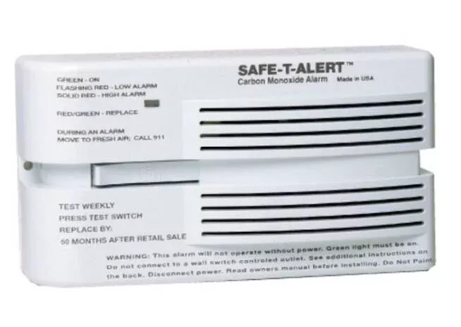 Safe-T-Alert Carbon Monoxide Alarm, Surface Mount 12 VDC Hard Wire, White• 65-541-WT