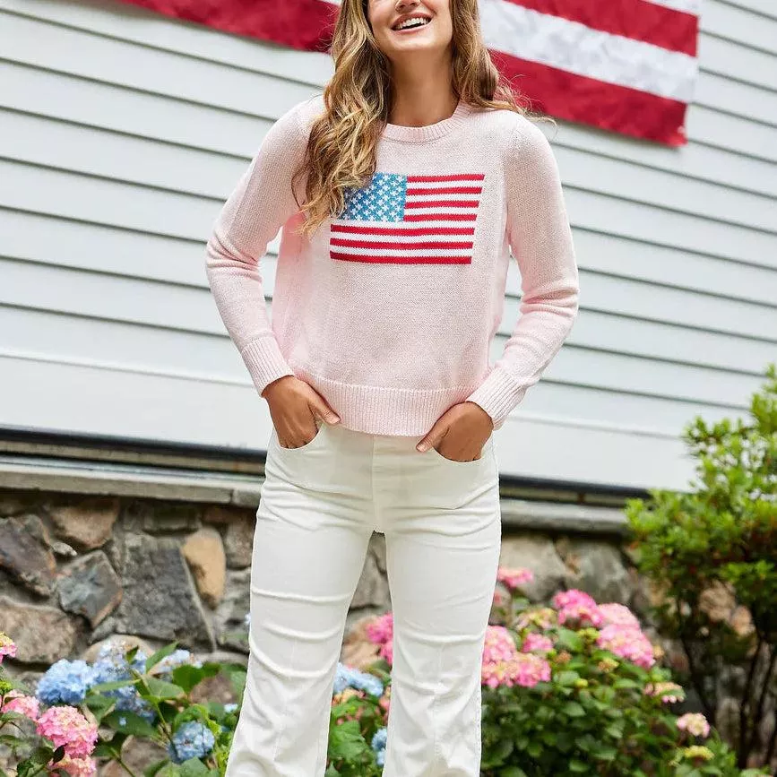 Sail to Sable Blush Cropped Flag Sweater