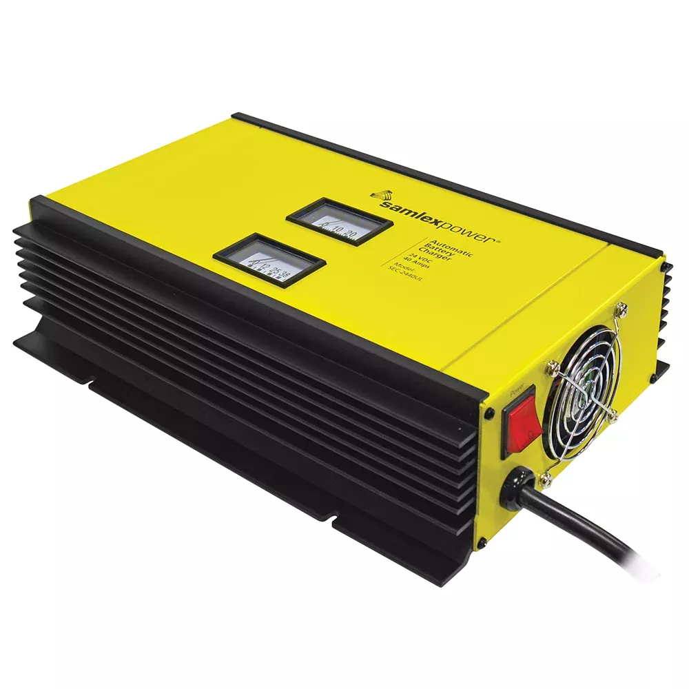 Samlex 40A Battery Charger – 24V – 2-Bank – 3-Stage w/Dip SwitchLugs – Includes Temp Sensor [SEC-2440UL]