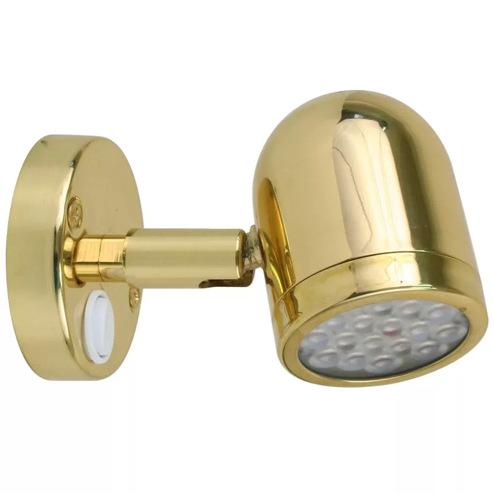 Scandvik LED Brass Reading Light – 10-30V