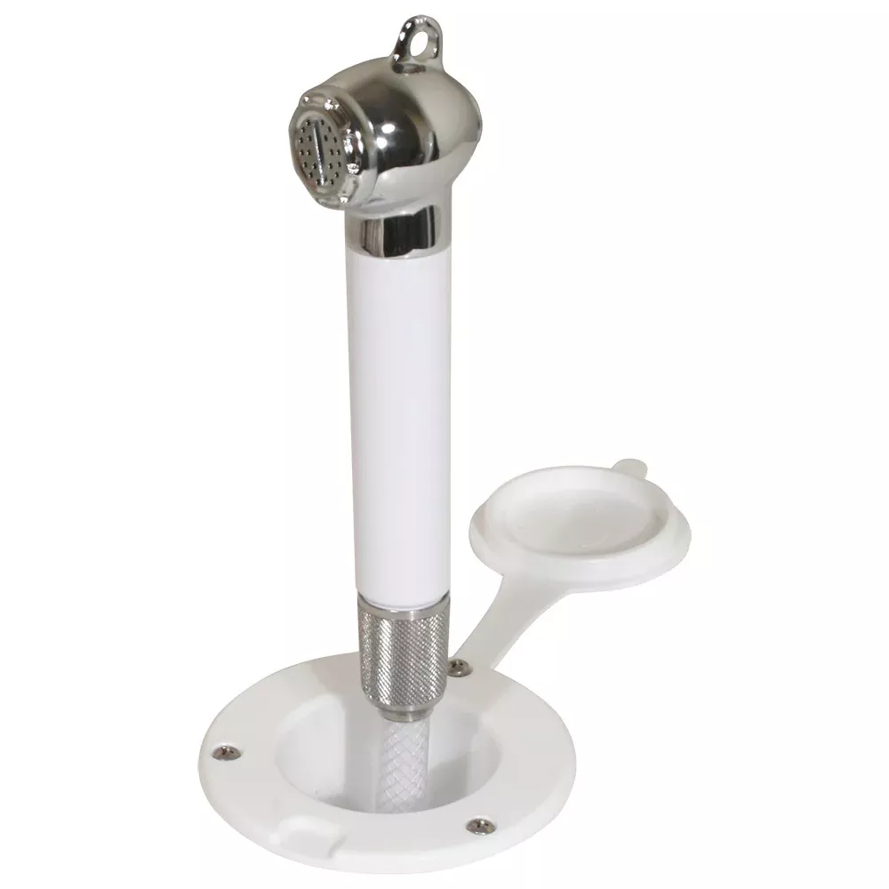 Scandvik Recessed Transom Shower w/6 Hose – White
