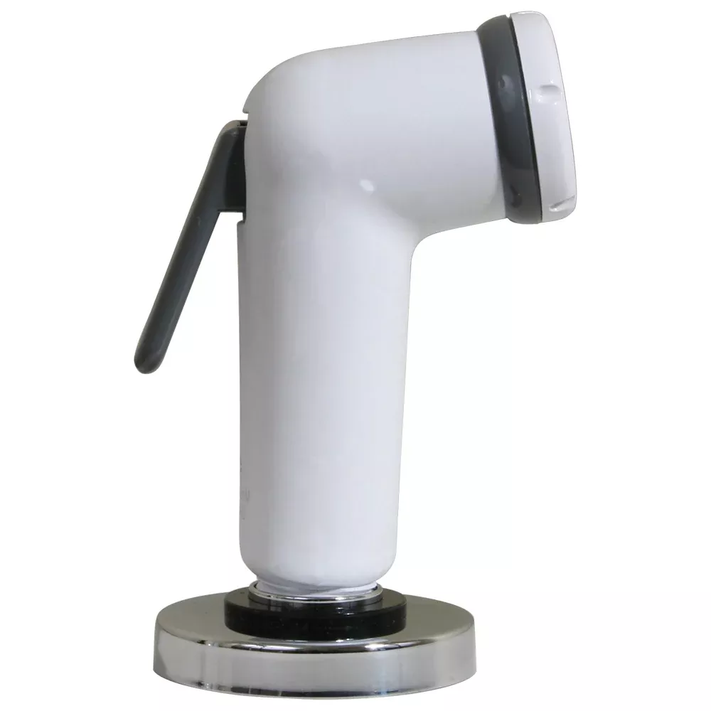 Scandvik Straight Handle Pull Out Sprayer – White w/6 Hose