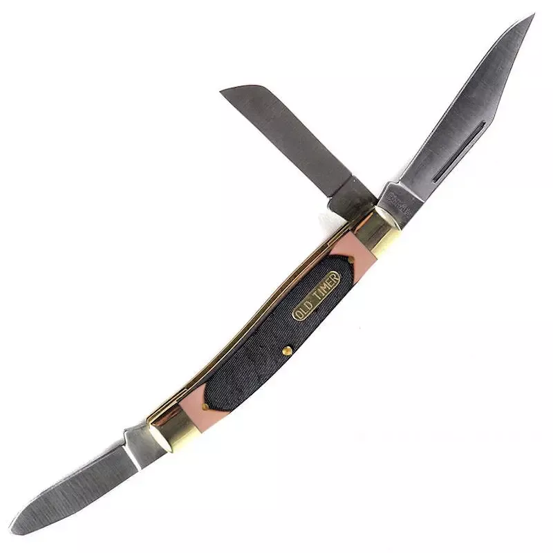 Schrade Old Timer Senior 3-Blade Pocket Knife 4" Brown