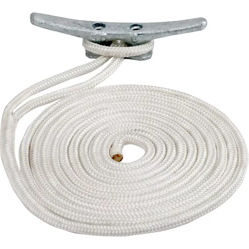 Sea-Dog Double Braided Nylon Dock Line – 1/2 x 25 – White