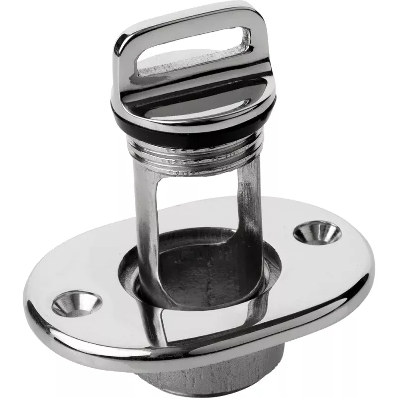 Sea-Dog Oblong Captive Garboard DrainPlug – 316 Stainless Steel