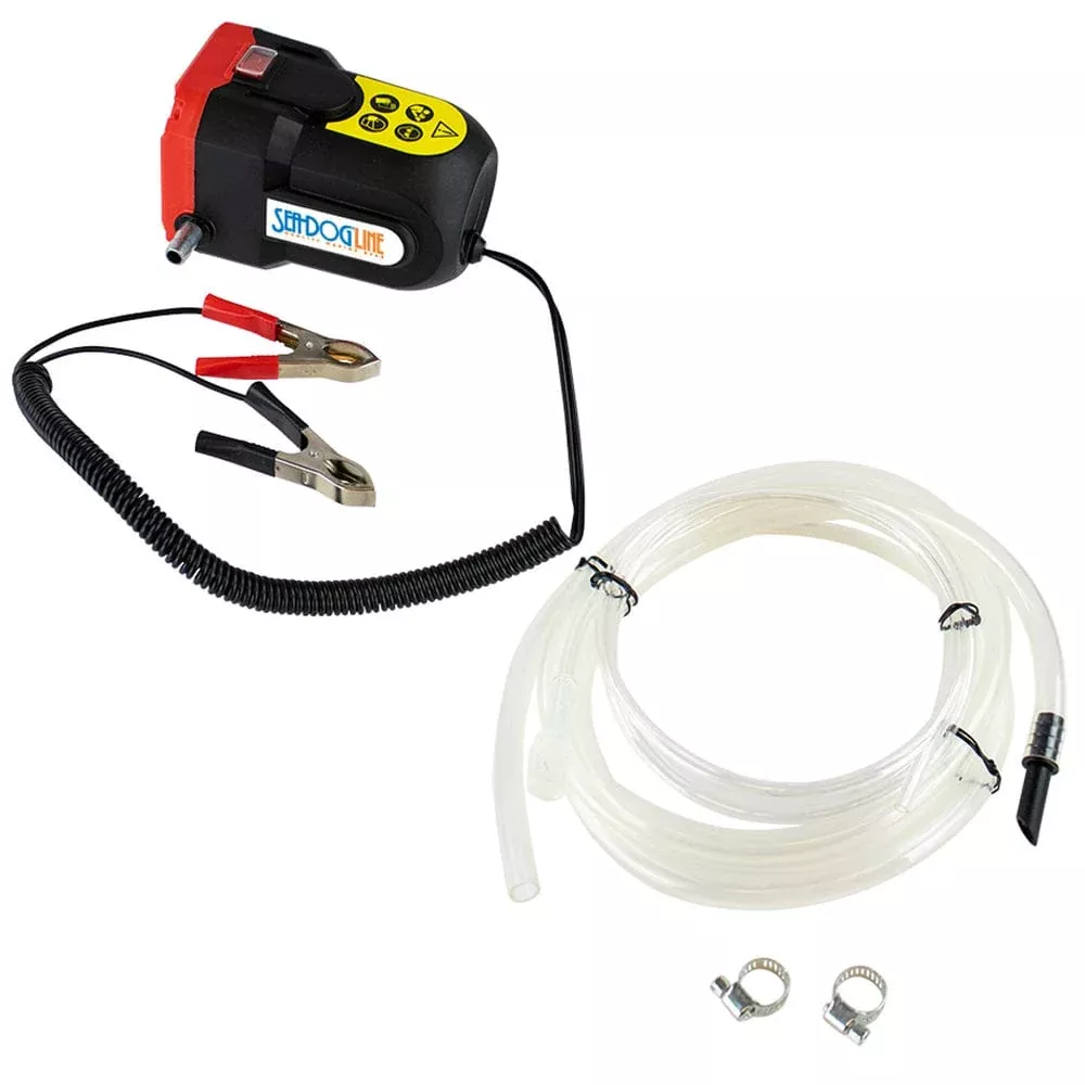 Sea-Dog Oil Change Pump w/Battery Clips – 12V