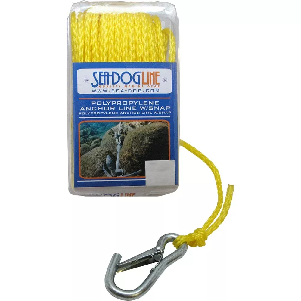 Sea-Dog Poly Pro Anchor Line w/Snap – 1/4″ x 50′ – Yellow