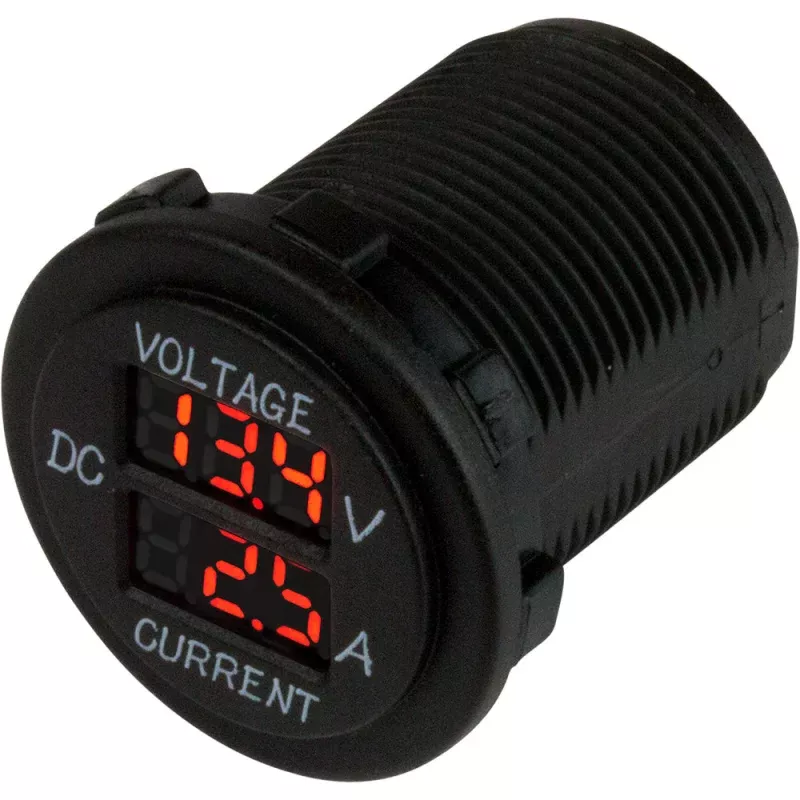 Sea-Dog Round VoltageAmp Meter – 6V-30V0 Amp – 10 Amp Meter