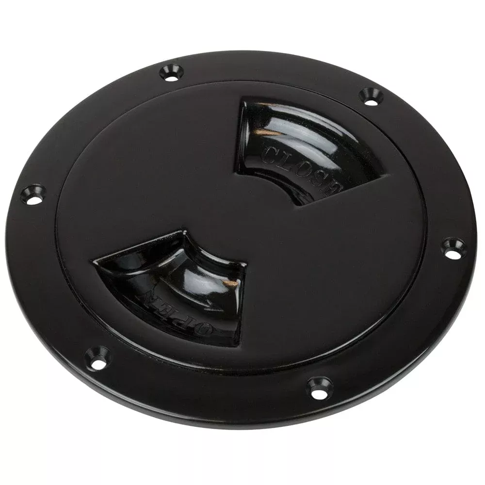 Sea-Dog Smooth Quarter Turn Deck Plate – Black – 5″