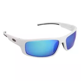 Sea Striker Finatic Polarized Sunglasses – White Frame – Blue Mirror Lens