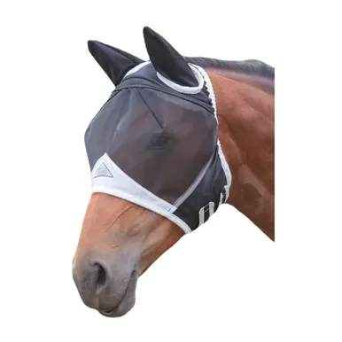SHIRES Fine Mesh Full Black Fly Mask With Ears (6662BLKFULL)