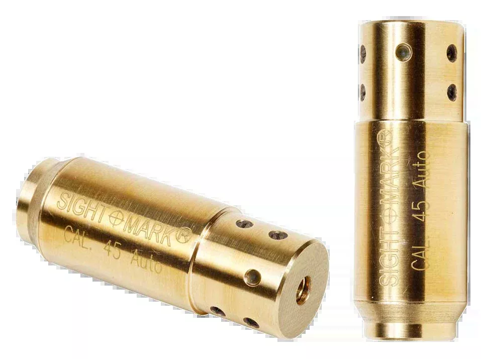 Sightmark Laser Bore Sight for .45 ACP Pistol, Brass, Red Laser, Includes Batteries & Case, SM39017