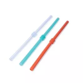 Silipint Silicone Sili-Straws - Long - 3 Pack - Icicle/Orange/Aqua