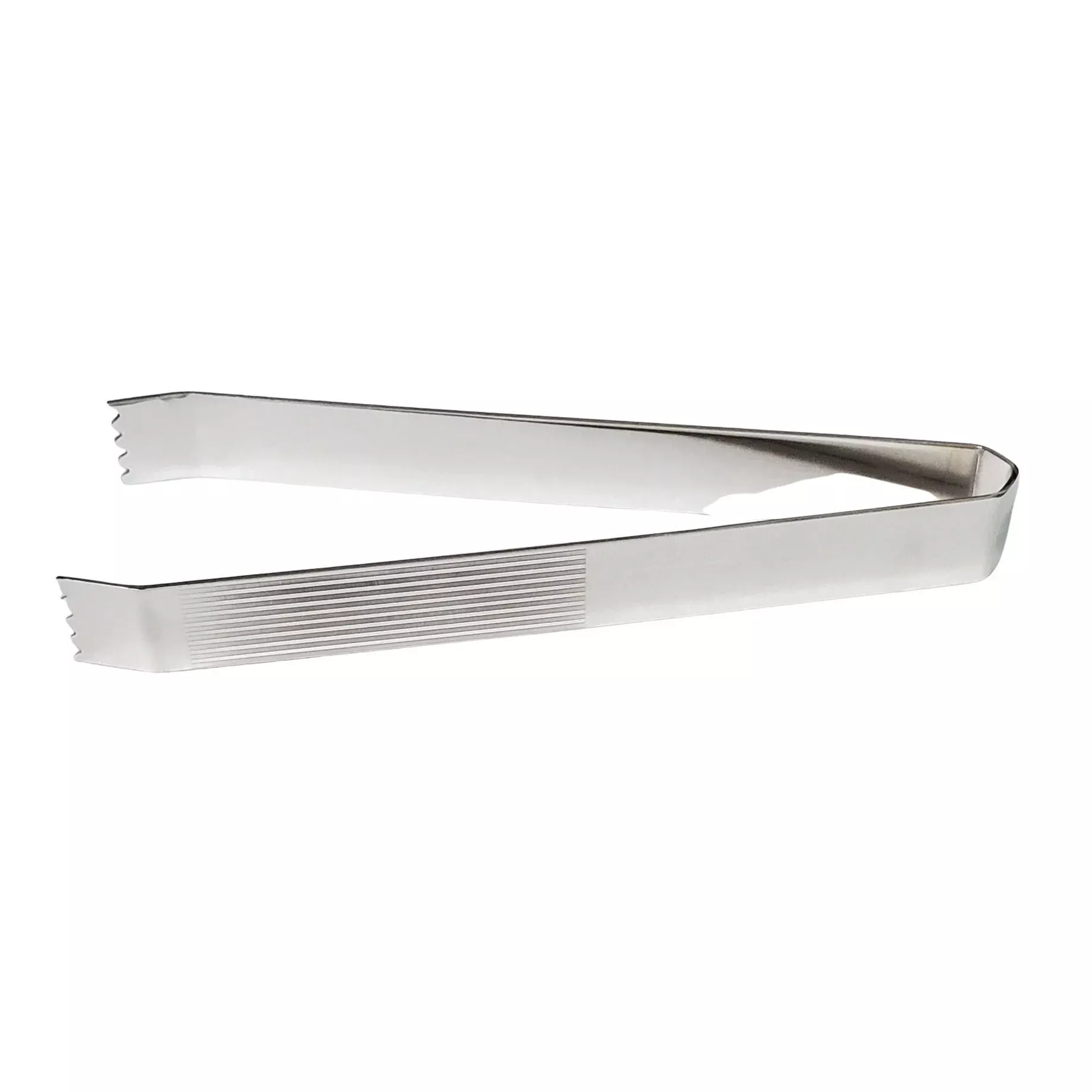 Silver Plated Ribbed Design Ice Tongs