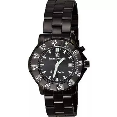 Smith & Wesson Mens SWAT Watch Black Stainless Steel
