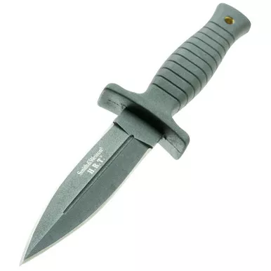 Smith & Wesson SWHRT9B Boot Knife Fixed 4.75" Black Blade Rubber Handle