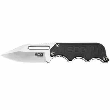 SOG NB1012-CP Instinct Fixed Knife 2.30" 5Cr15MoV Clip Point Plain Edge Blade, Black G10 Handle